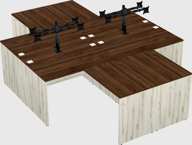 Quad l-shaped office desks