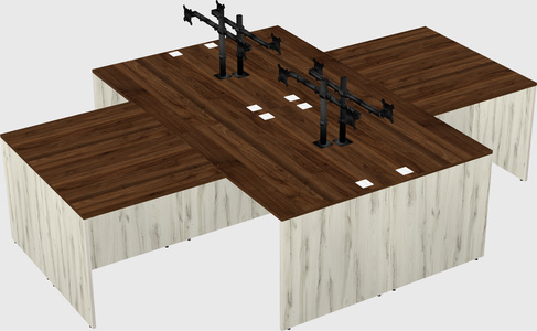 Quad l-shaped office desks