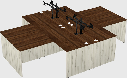 Quad l-shaped office desks