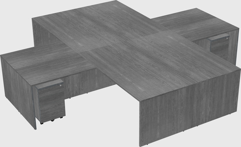 Quad l-shaped office desks