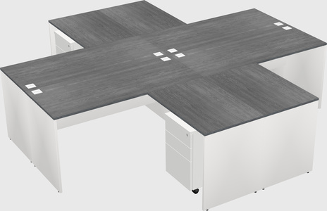 Quad l-shaped office desks