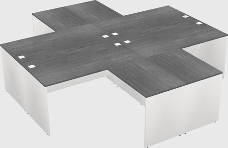 Quad l-shaped office desks