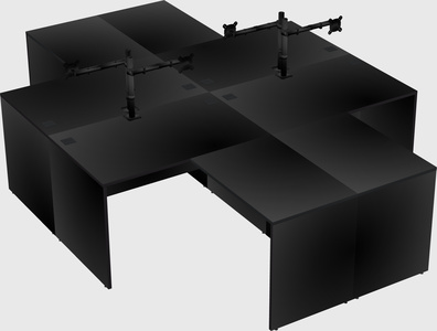 Quad l-shaped office desks