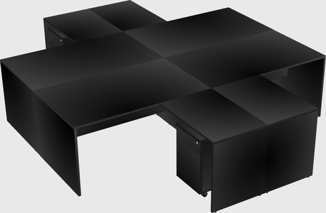 Quad l-shaped office desks