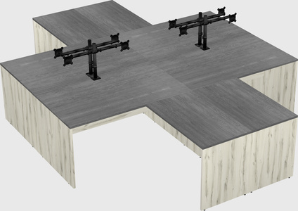 Quad l-shaped office desks