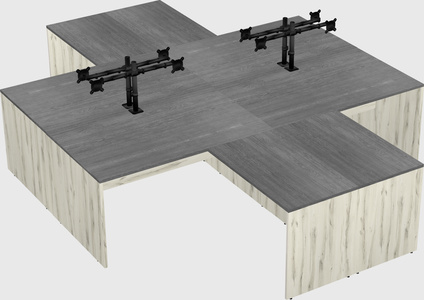 Quad l-shaped office desks
