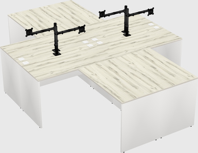 Quad l-shaped office desks