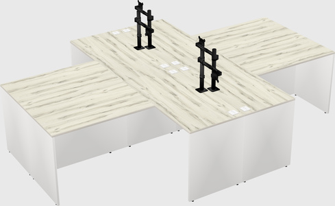 Quad l-shaped office desks