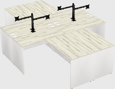 Quad l-shaped office desks
