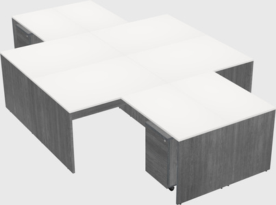 Quad l-shaped office desks
