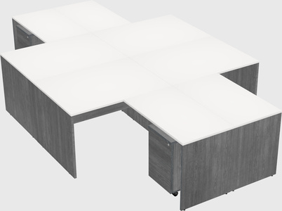 Quad l-shaped office desks