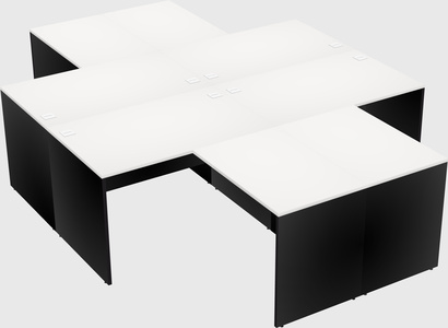 Quad l-shaped office desks