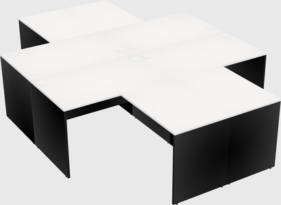 Quad l-shaped office desks