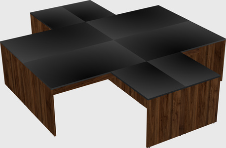 Quad l-shaped office desks