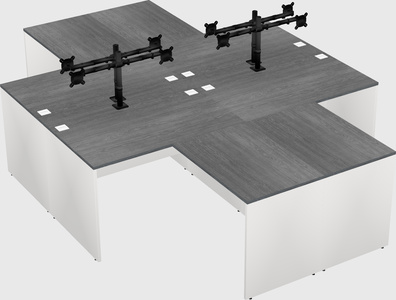 Quad l-shaped office desks