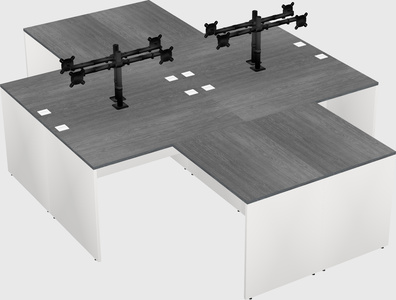 Quad l-shaped office desks