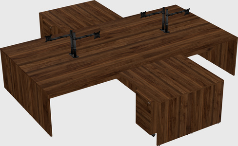Quad l-shaped office desks