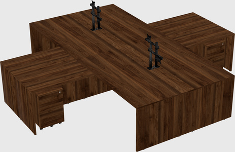 Quad l-shaped office desks