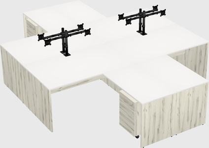 Quad l-shaped office desks
