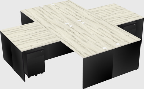 Quad l-shaped office desks