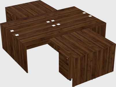 Quad l-shaped office desks