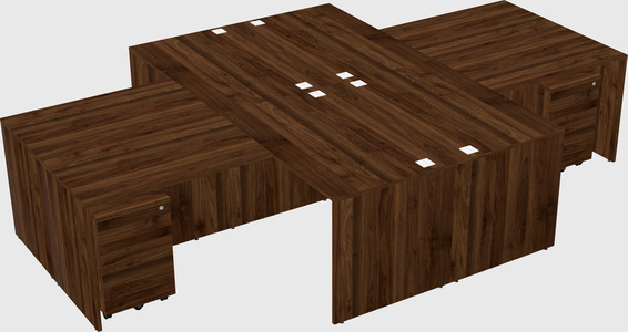 Quad l-shaped office desks