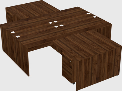 Quad l-shaped office desks