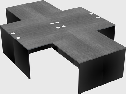 Quad l-shaped office desks