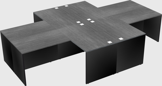 Quad l-shaped office desks