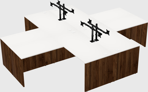 Quad l-shaped office desks