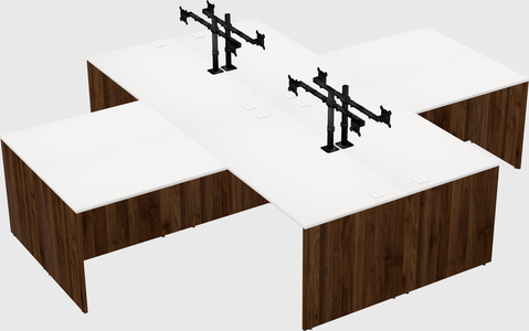Quad l-shaped office desks