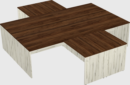 Quad l-shaped office desks