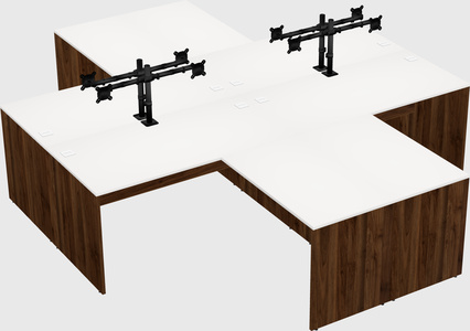 Quad l-shaped office desks