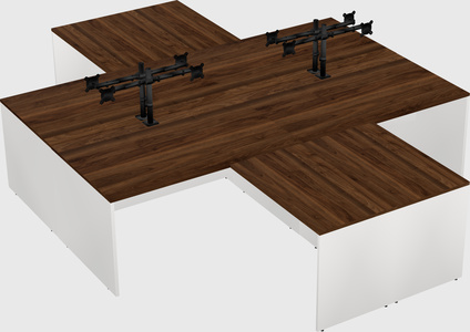 Quad l-shaped office desks