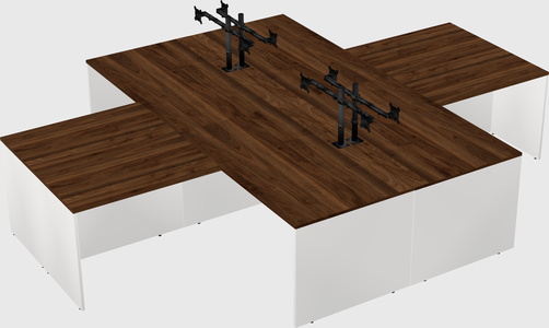 Quad l-shaped office desks