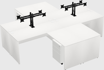 Quad l-shaped office desks