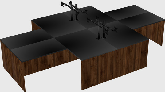 Quad l-shaped office desks