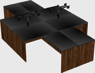 Quad l-shaped office desks