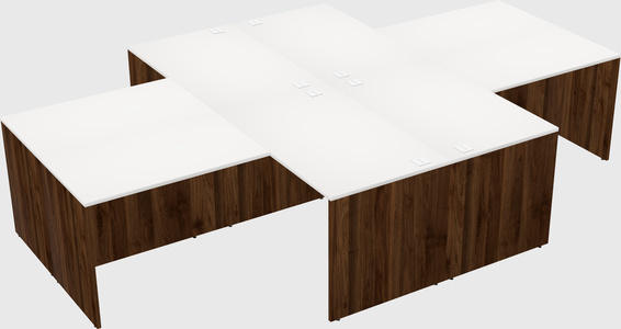 Quad l-shaped office desks