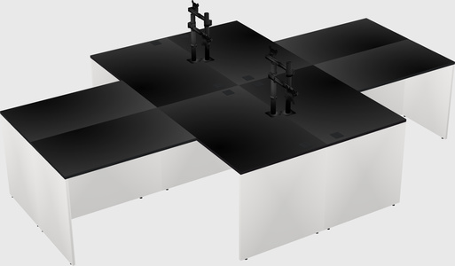 Quad l-shaped office desks