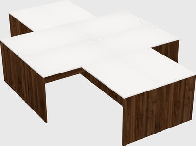 Quad l-shaped office desks