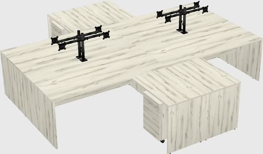 Quad l-shaped office desks