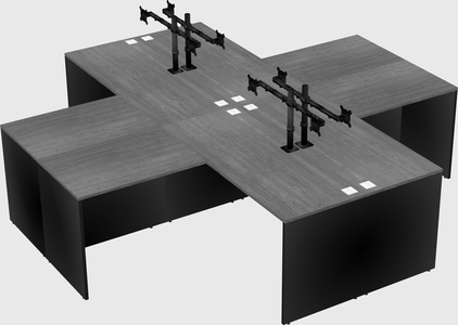 Quad l-shaped office desks