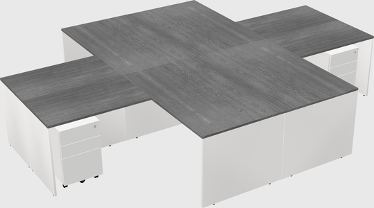 Quad l-shaped office desks