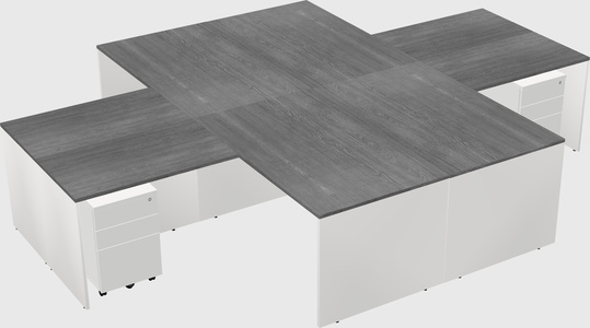Quad l-shaped office desks