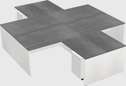Quad l-shaped office desks