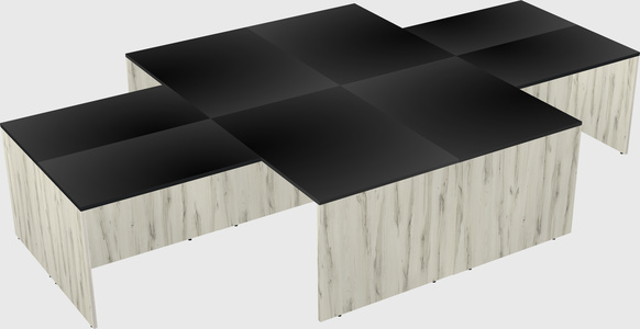 Quad l-shaped office desks