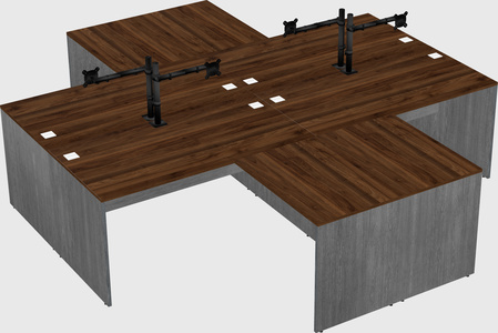 Quad l-shaped office desks