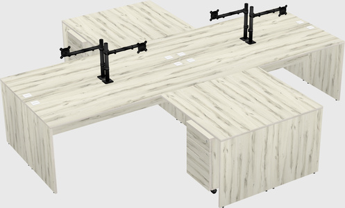 Quad l-shaped office desks