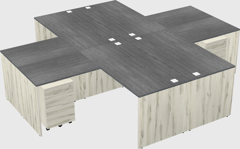 Quad l-shaped office desks